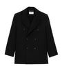 Saint Laurent Black Wool Double-Breasted Peacoat