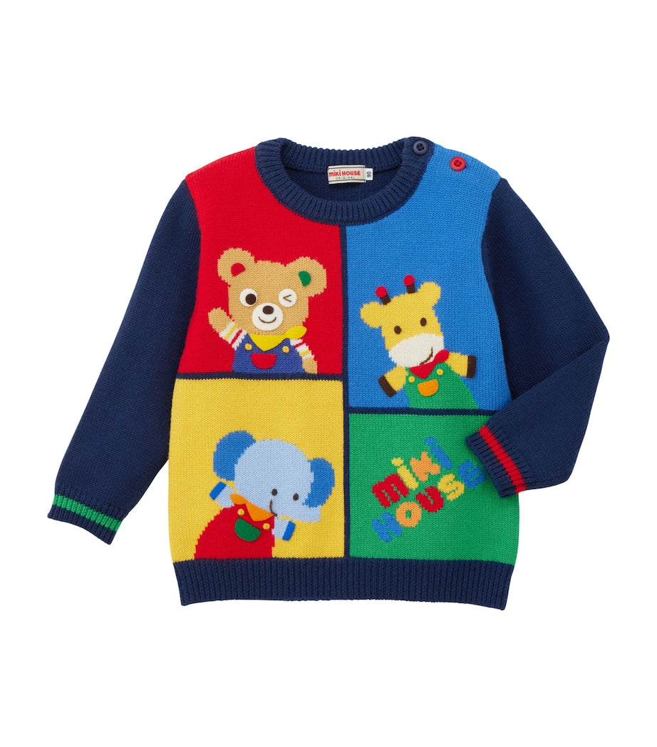 Miki House Wool-Blend Colour-Block Sweater (2-4 Years)
