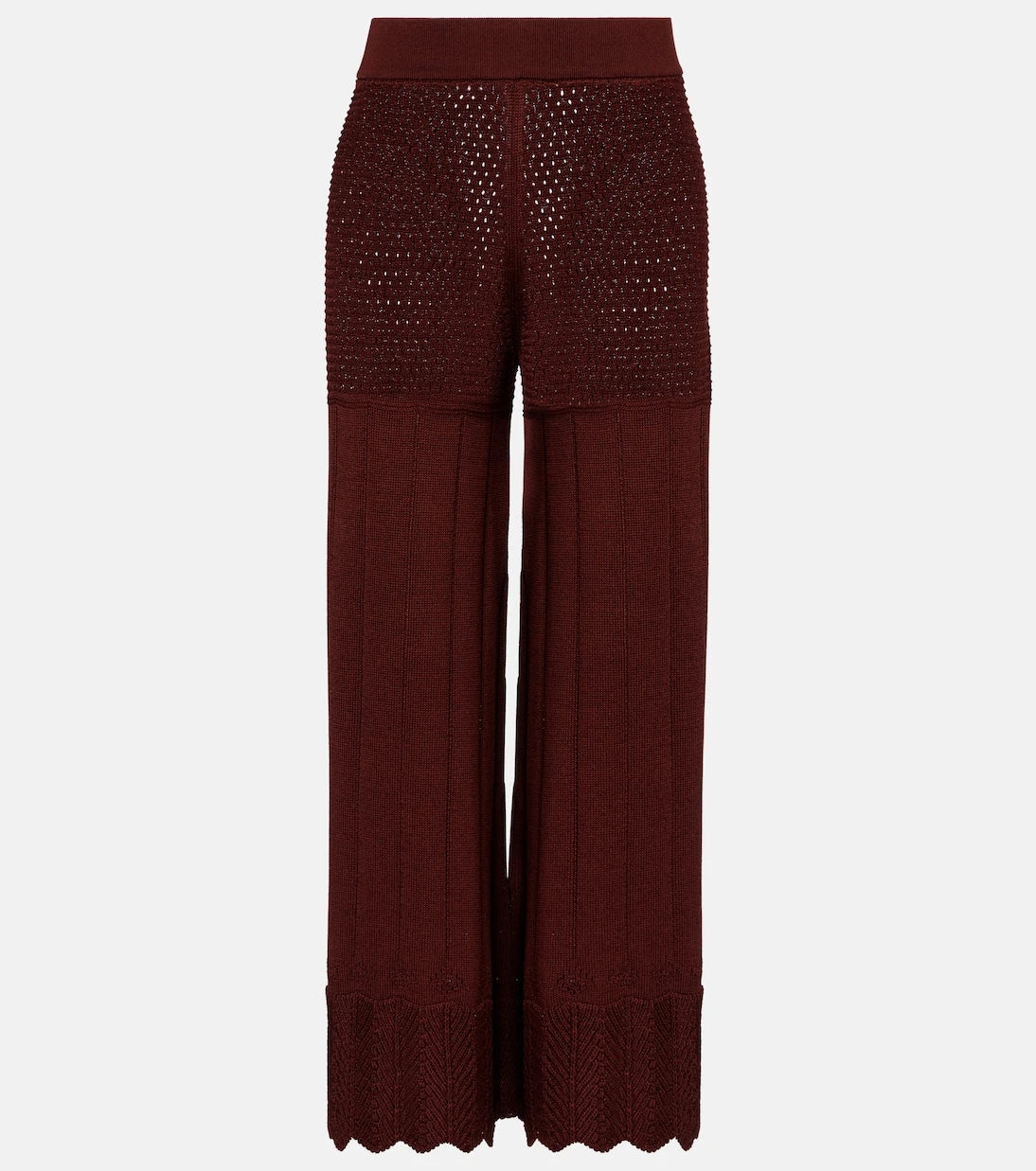 Eres - Récit open-knit cotton-blend wide-leg pants