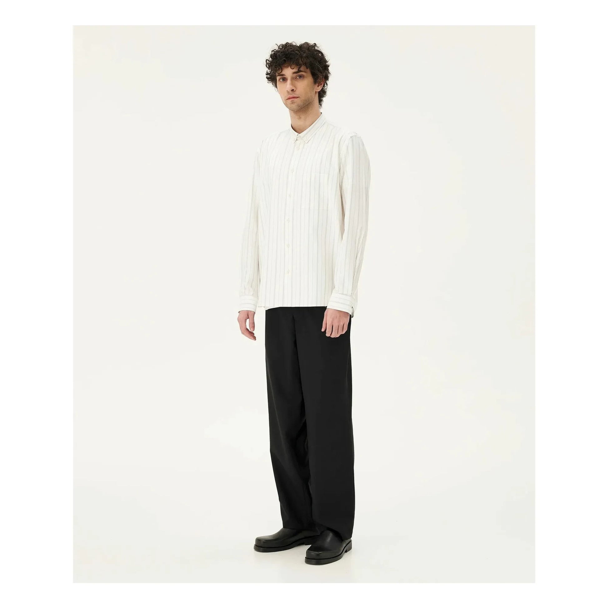 Noyoco - Curtis striped shirt Recycled cotton | White