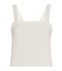 Maje White Tweed-Effect Crop Top