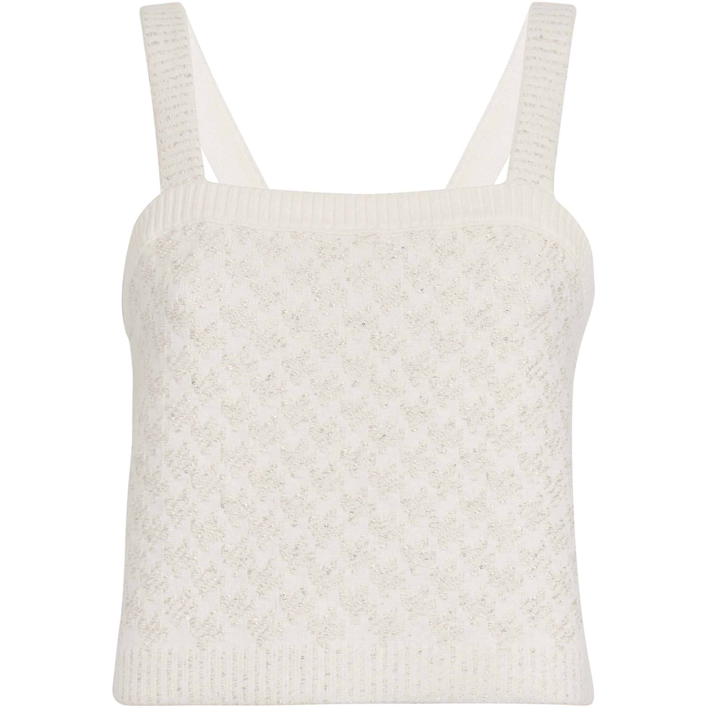 Maje White Tweed-Effect Crop Top