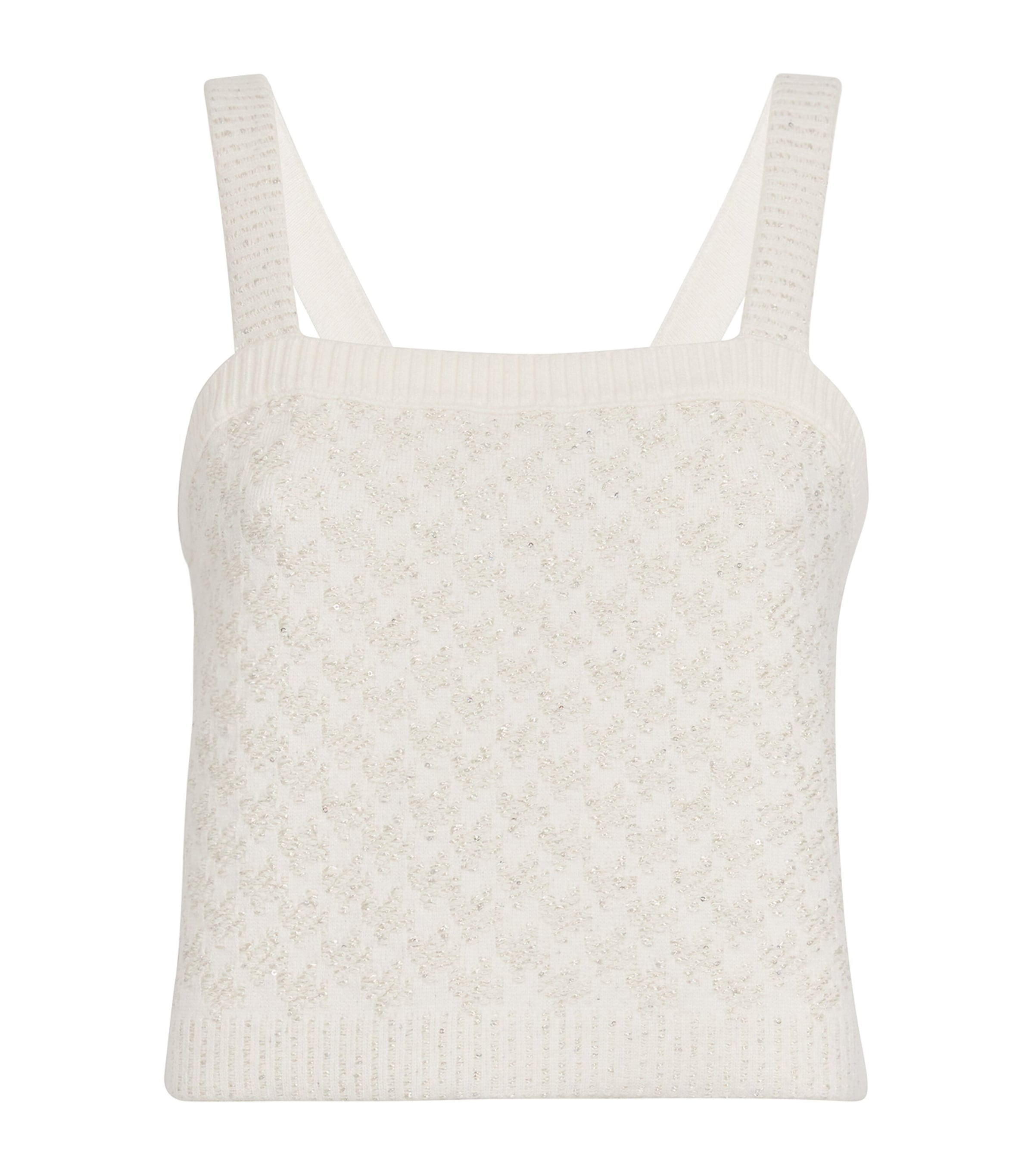 Maje White Tweed-Effect Crop Top