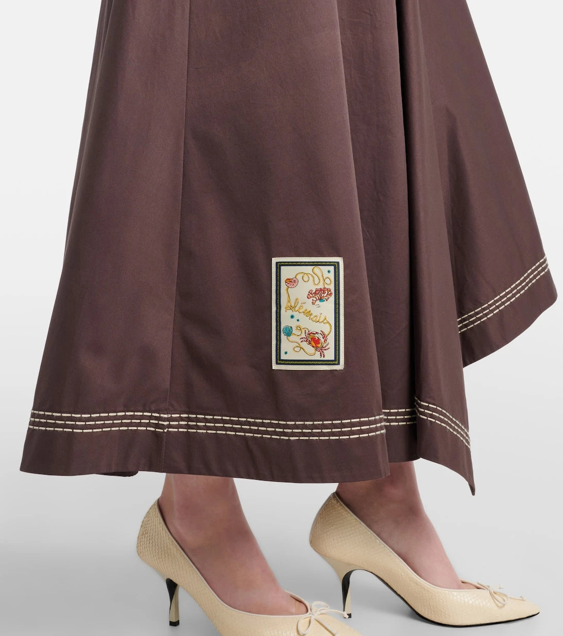 Alémais - Puff-sleeve cotton maxi dress