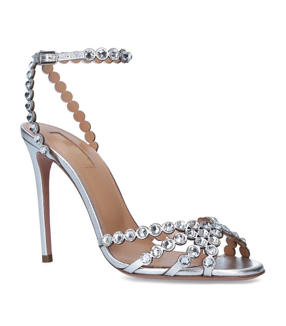 Aquazzura Silver Tequila Sandals 105