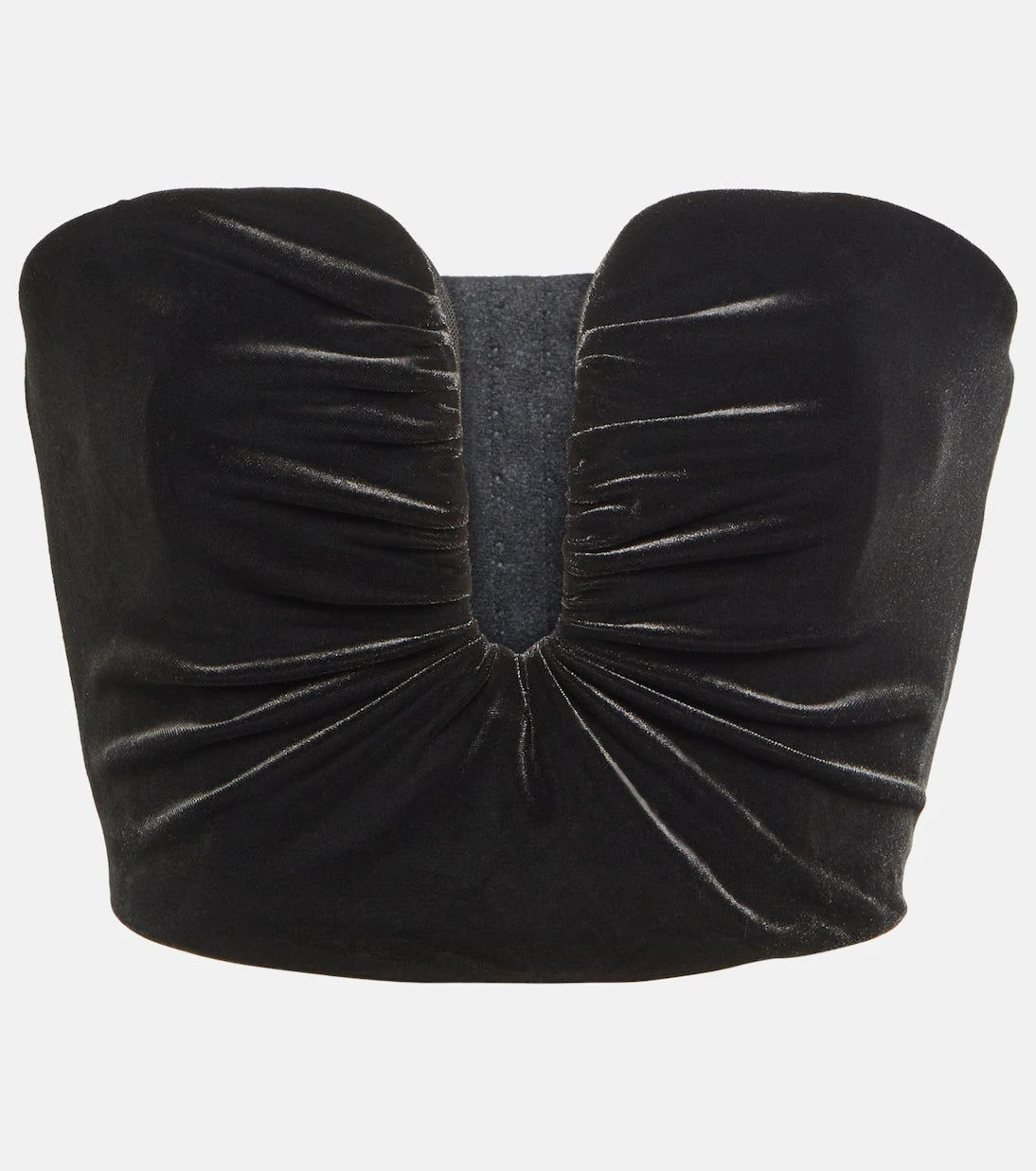 Self-Portrait - Velvet crop top