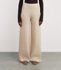 Max Mara Beige Wool-Cashmere Wide-Leg Trousers