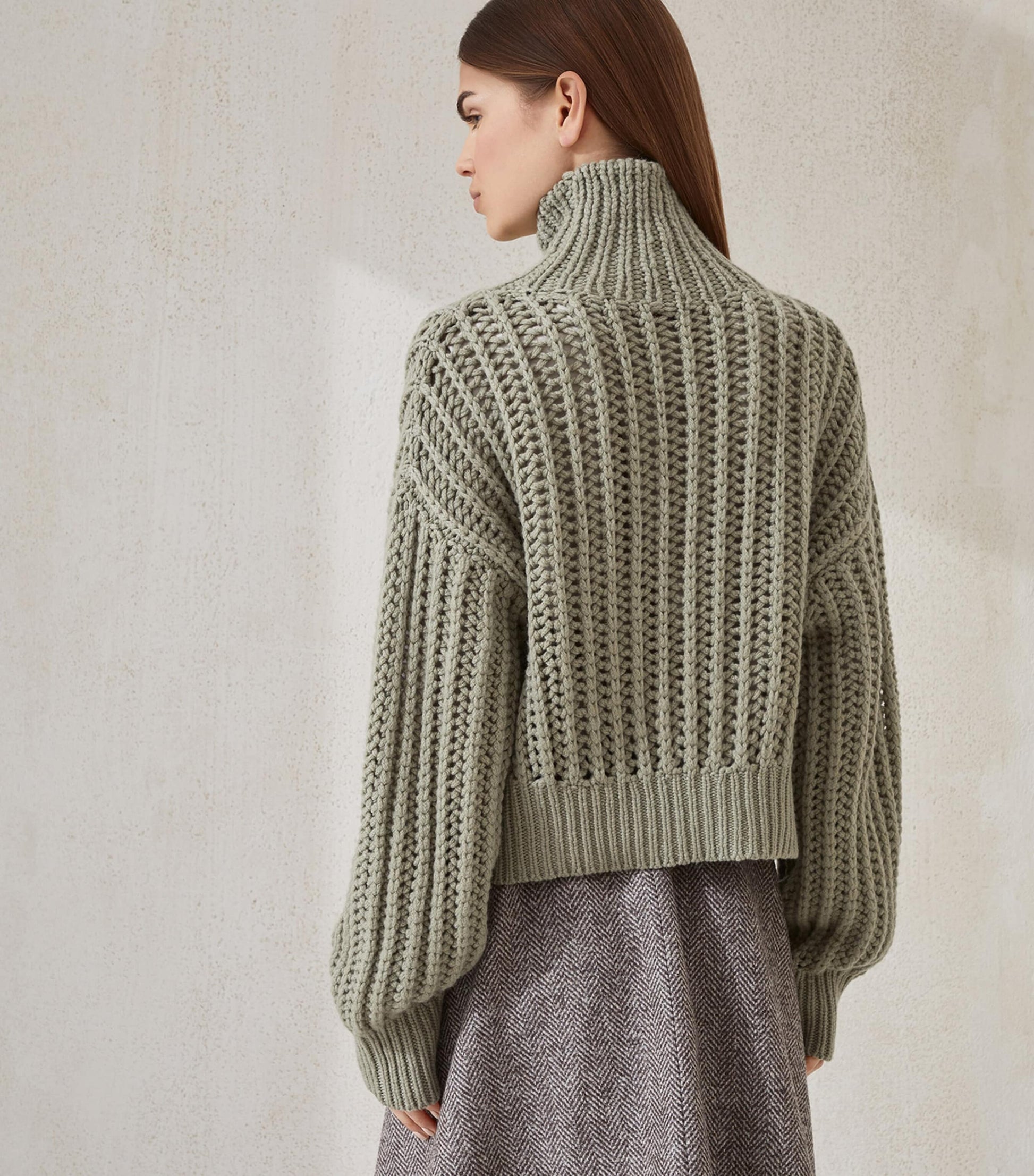 Green Cashmere Rollneck Sweater