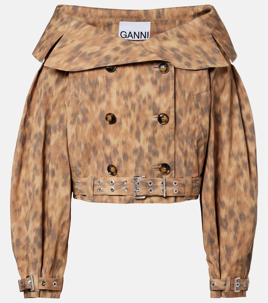 Ganni - Printed cotton-blend jacket