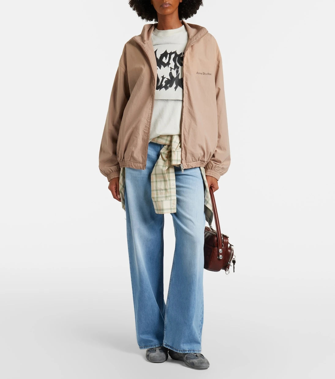Acne Studios - سترة بوبلين قطنية بشعار