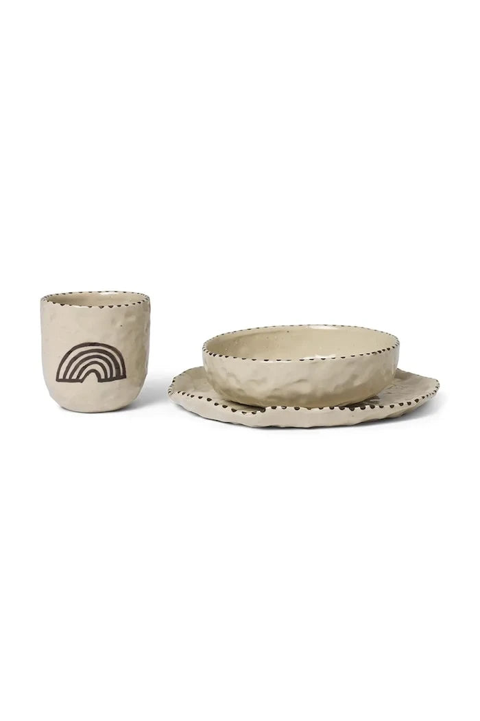 Детски комплект за закуска ferm LIVING Naive Ceramic Set (3 броя)