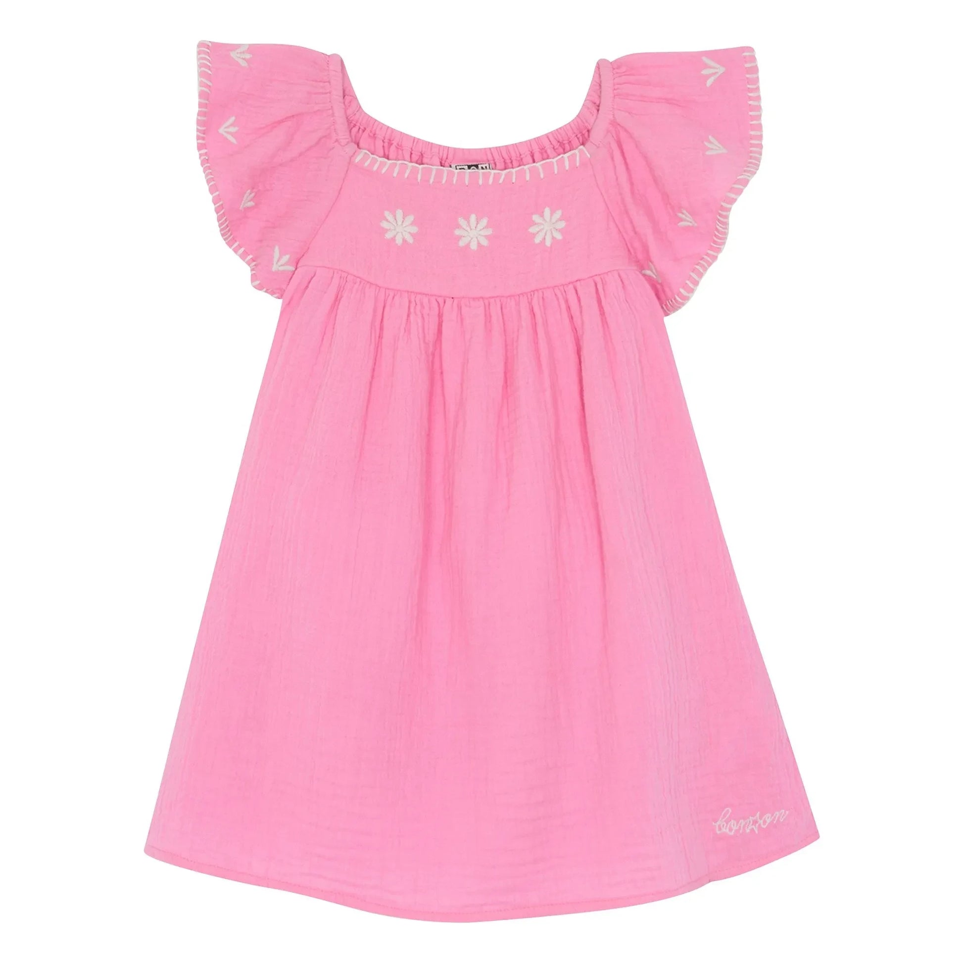 Bonton - Rêve Embroidered Dress | Candy pink