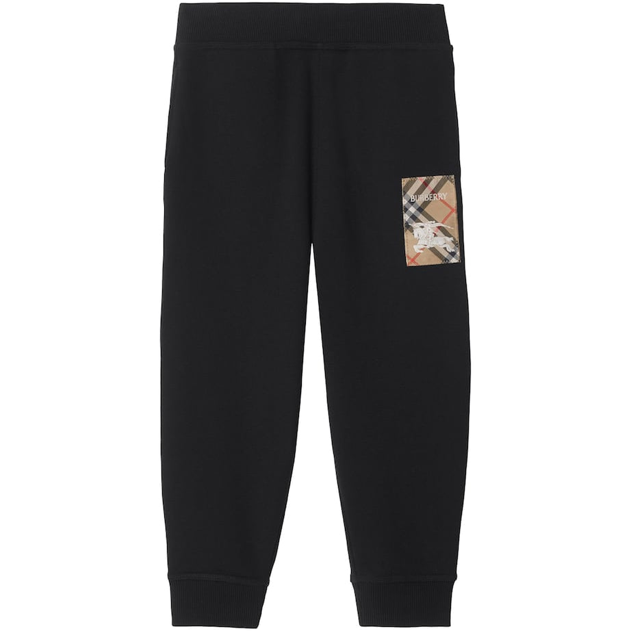 Burberry Kids Cotton Check Label Sweatpants (3-12 Years)