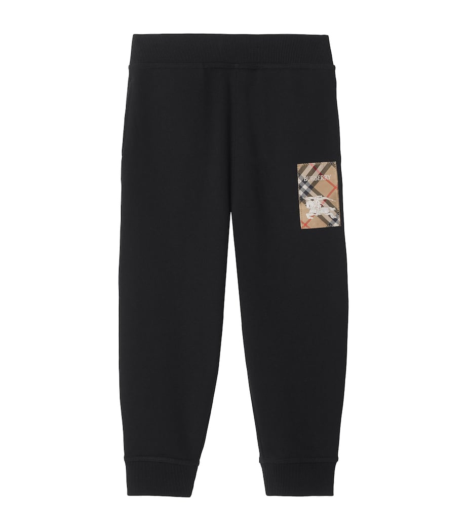 Burberry Kids Cotton Check Label Sweatpants (3-12 Years)