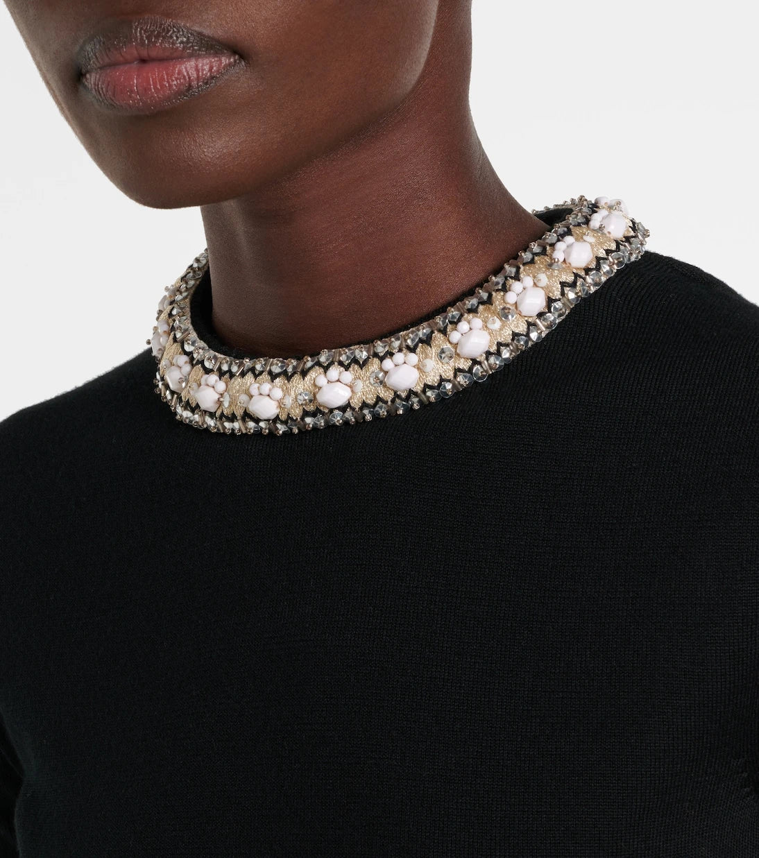 Valentino - Embroidered virgin wool top