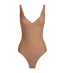 Beige Plunge Bodysuit