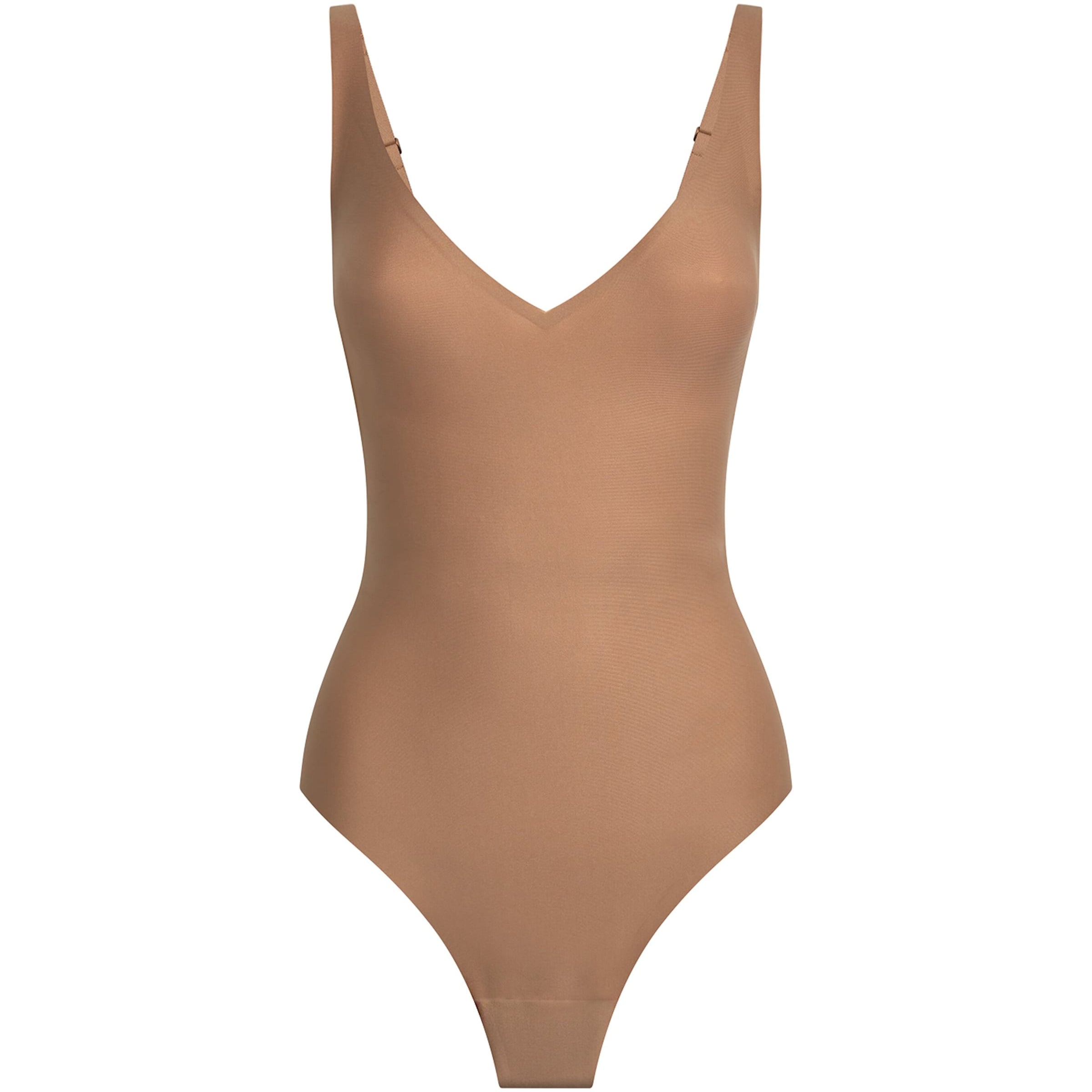 Beige Plunge Bodysuit