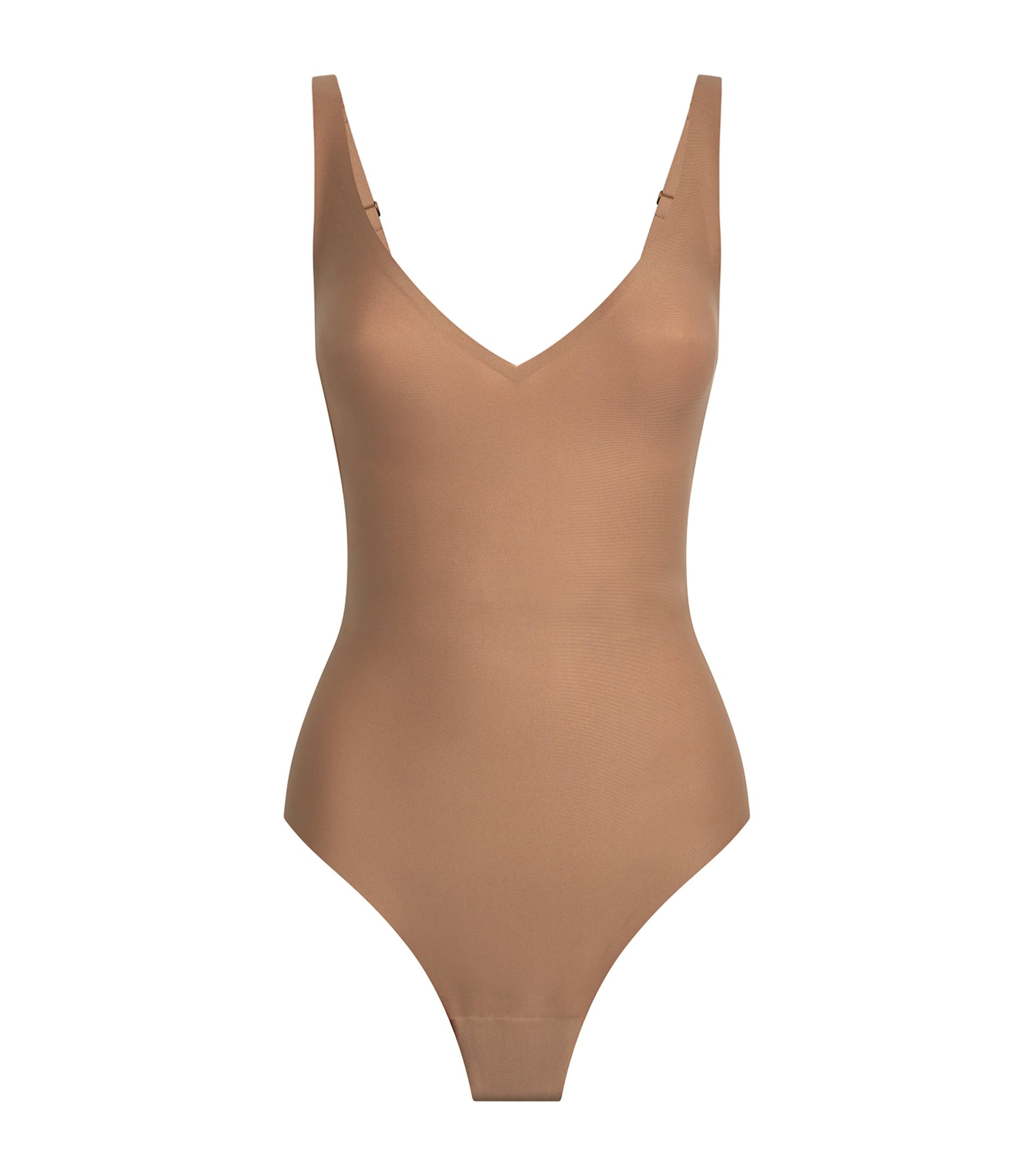 Beige Plunge Bodysuit