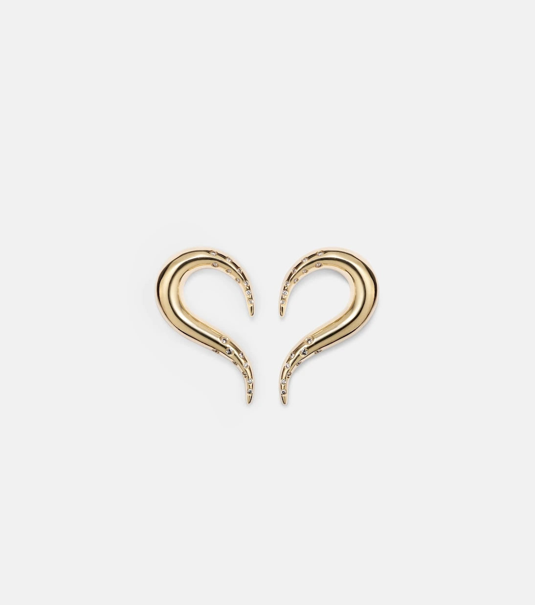 Mateo - Swoosh 14kt gold earrings with diamonds
