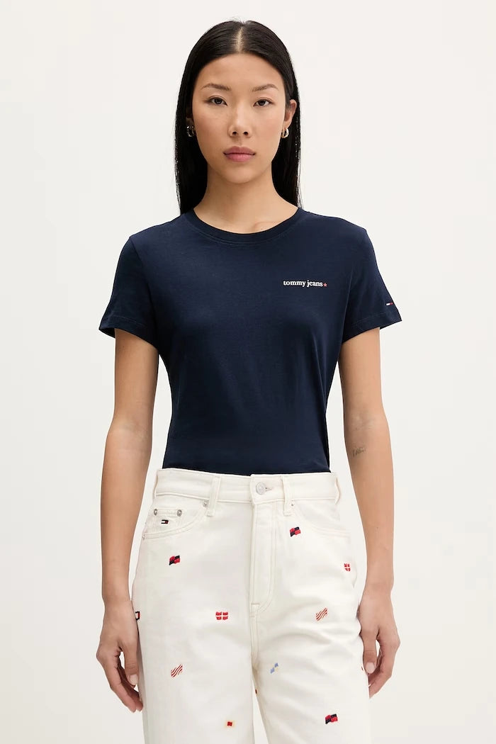 Tommy Jeans kadın pamuklu tişört
