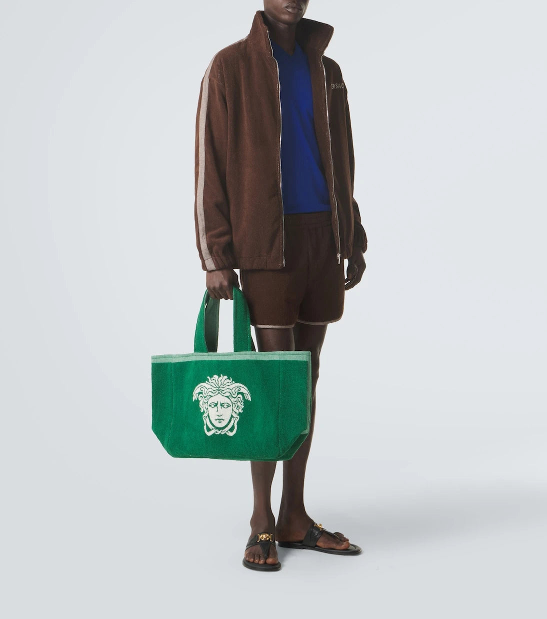 Versace - Medusa cotton-terry jacquard tote bag