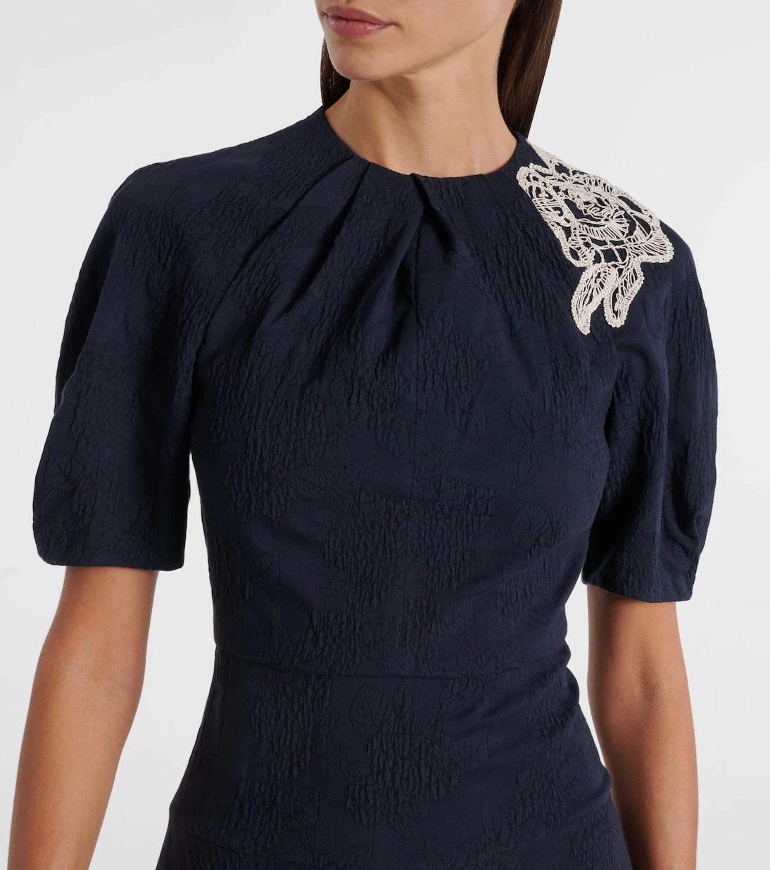 Erdem - Floral cotton-blend jacquard midi dress