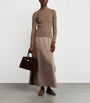 Beige Wool Column Maxi Skirt