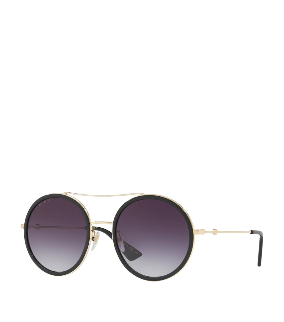 Grey Metal Round Sunglasses