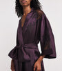 Carine Gilson Purple Silk Lace-Detail Long Robe