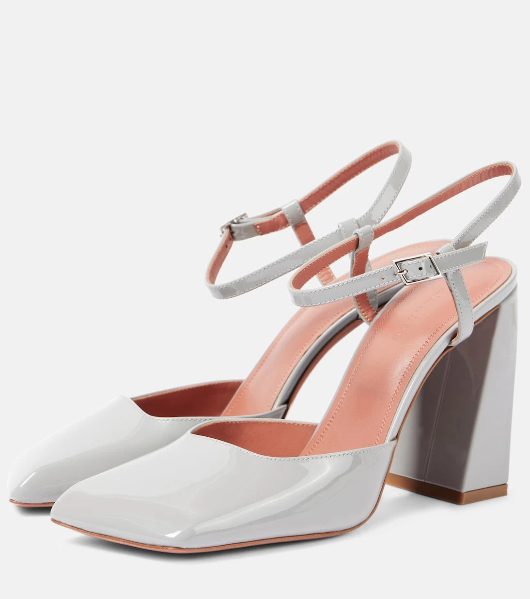 Amina Muaddi - Charlotte patent leather slingback pumps