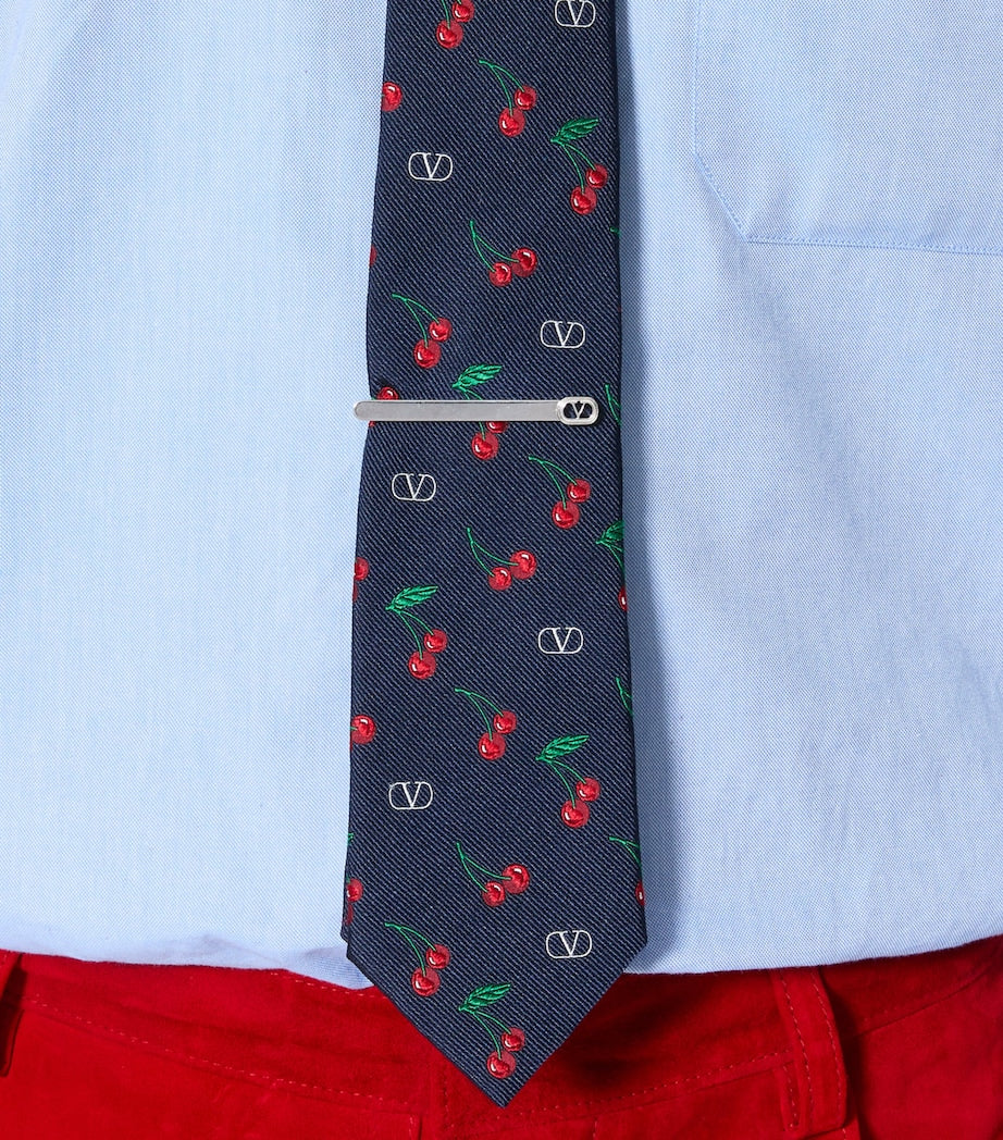 Valentino Garavani Ovalette VLogo Tie Clip