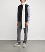 Eleventy Blue Reversible Down Leather and Wool-Cashmere Gilet