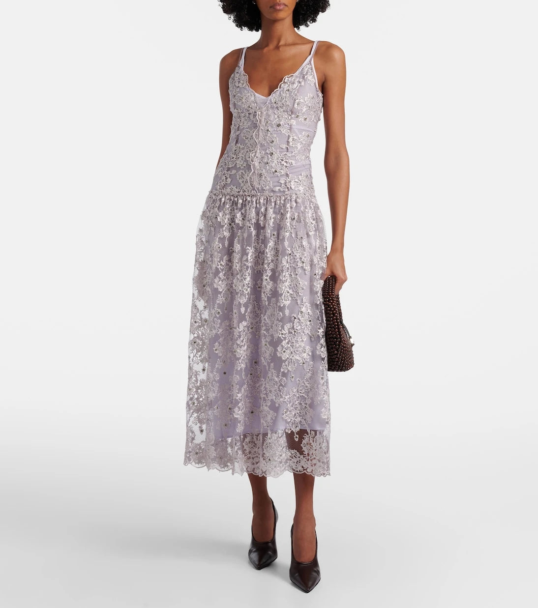 Jacques Wei - Embellished lace cocktail dress