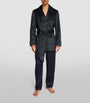 Silk-Lined Paisley Smoking Jacket NAVY