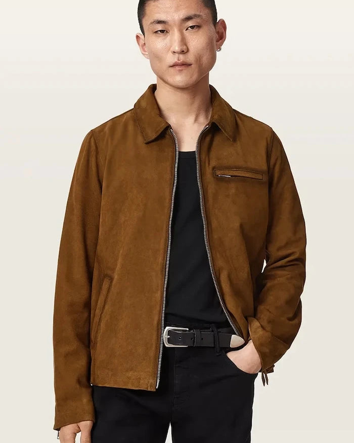 AllSaints преходно яке мъжко от велур ASHWOOD
