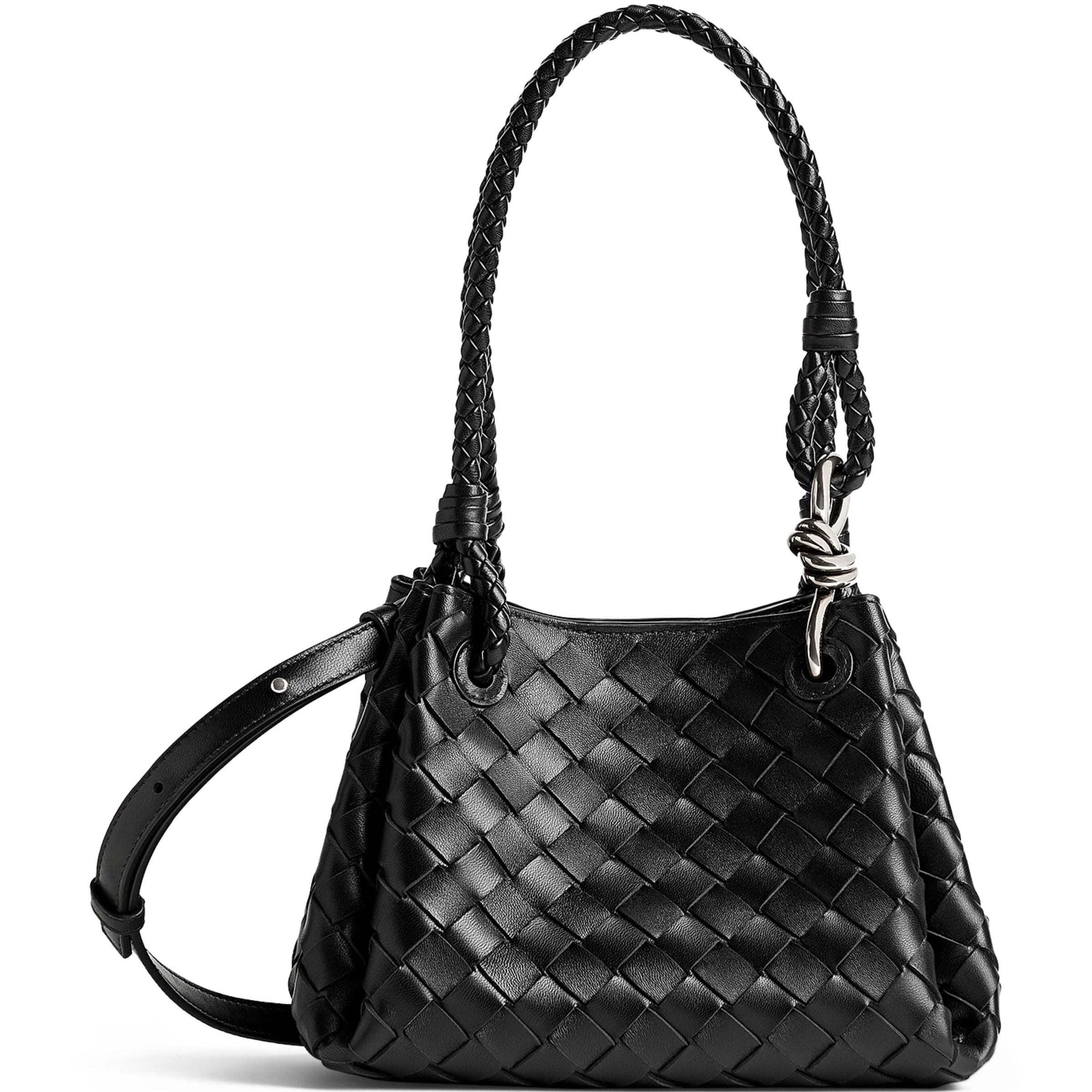 Small Intrecciato Leather Parachute Shoulder Bag