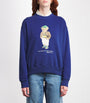 Blue Cotton-Blend Polo Bear Sweatshirt
