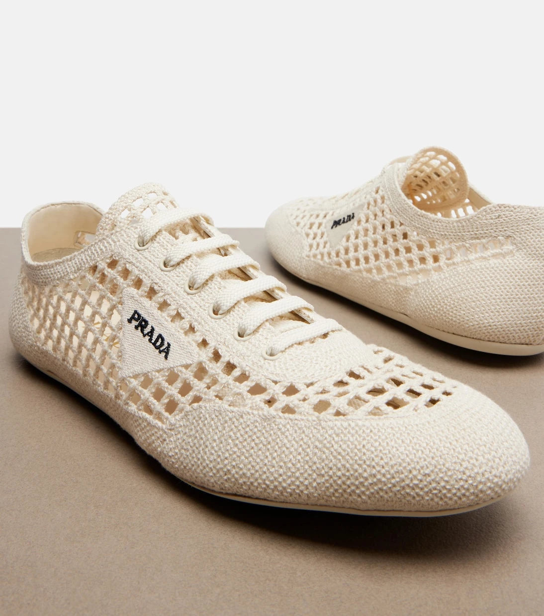 Prada - Collapse crochet sneakers