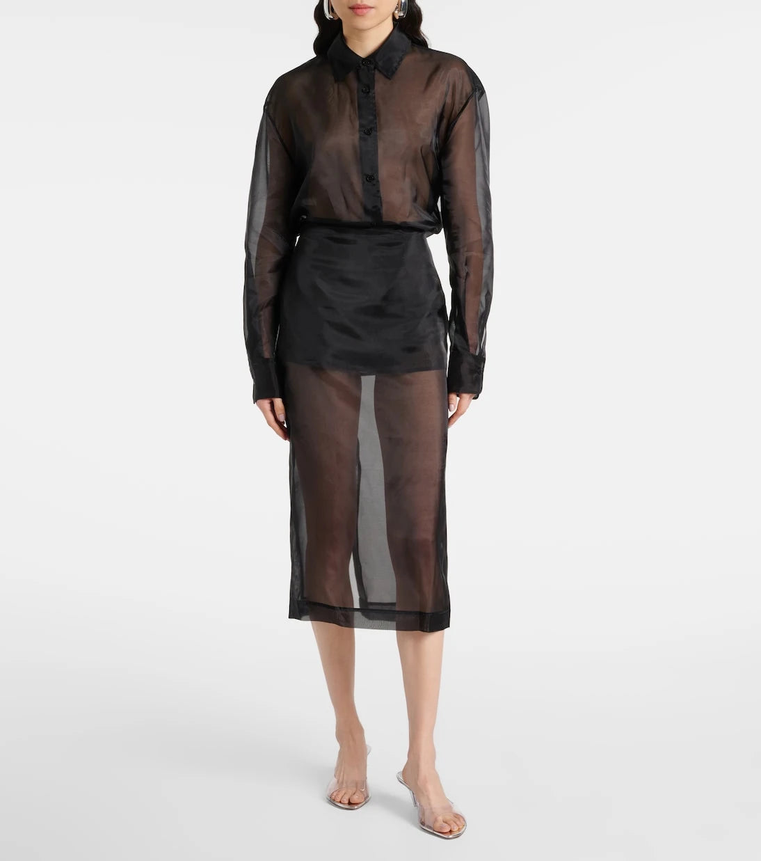 The Frankie Shop - Peri silk-blend midi skirt