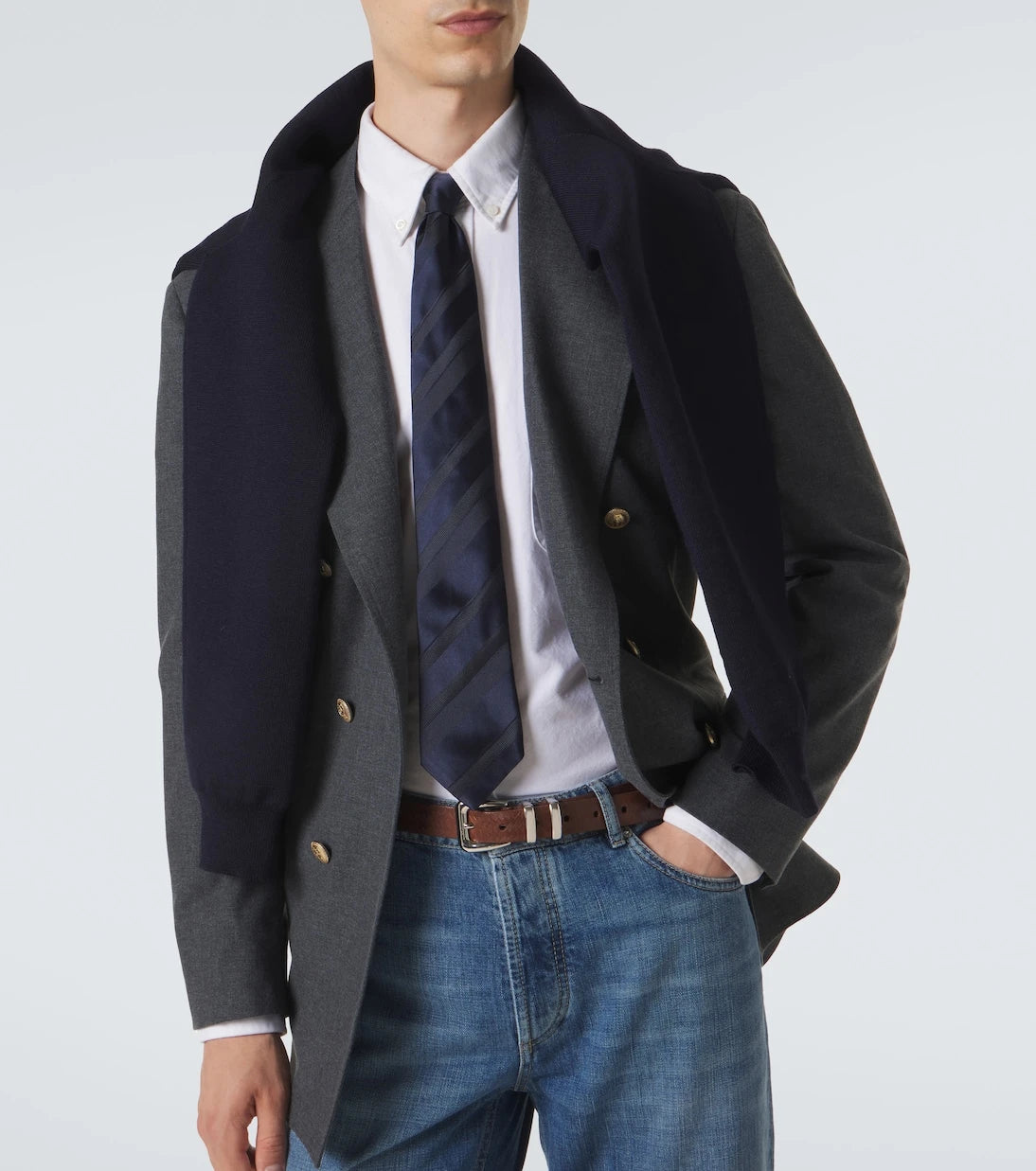 Brunello Cucinelli - Striped silk jacquard tie