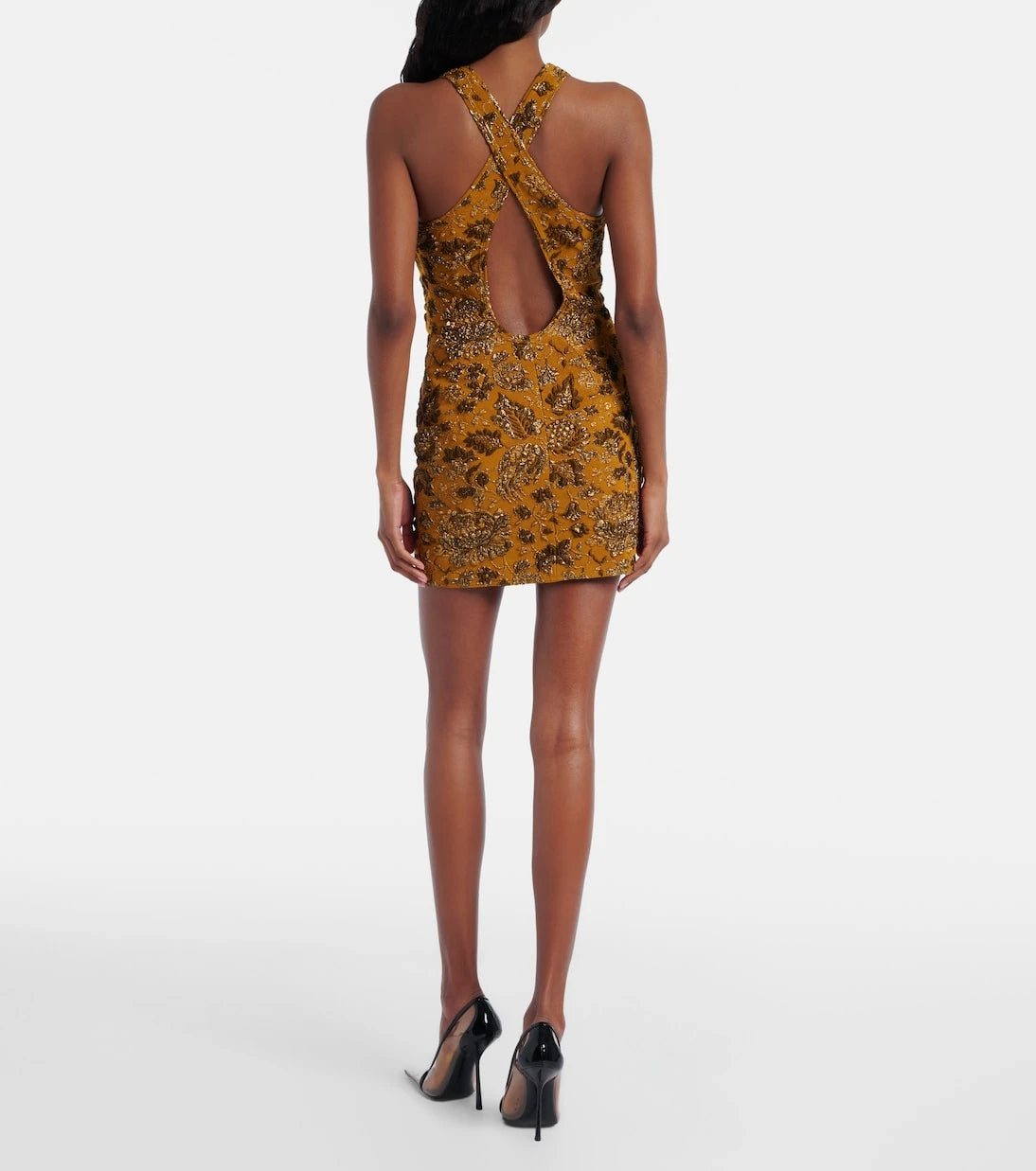 Saint Laurent - Floral brocade minidress