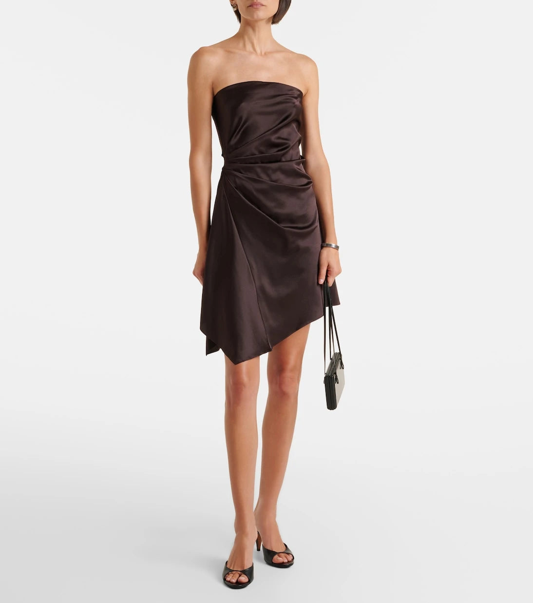 Staud - Adriana draped silk-blend minidress