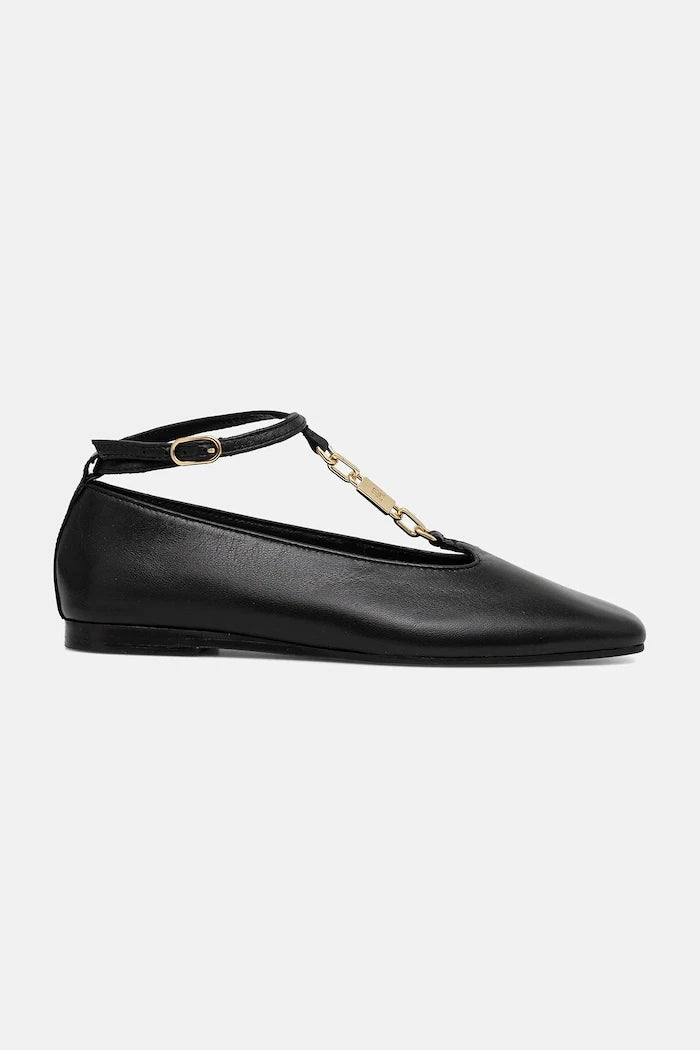 Кожени балеринки Tommy Hilfiger TH-BAR CHAIN BALLET