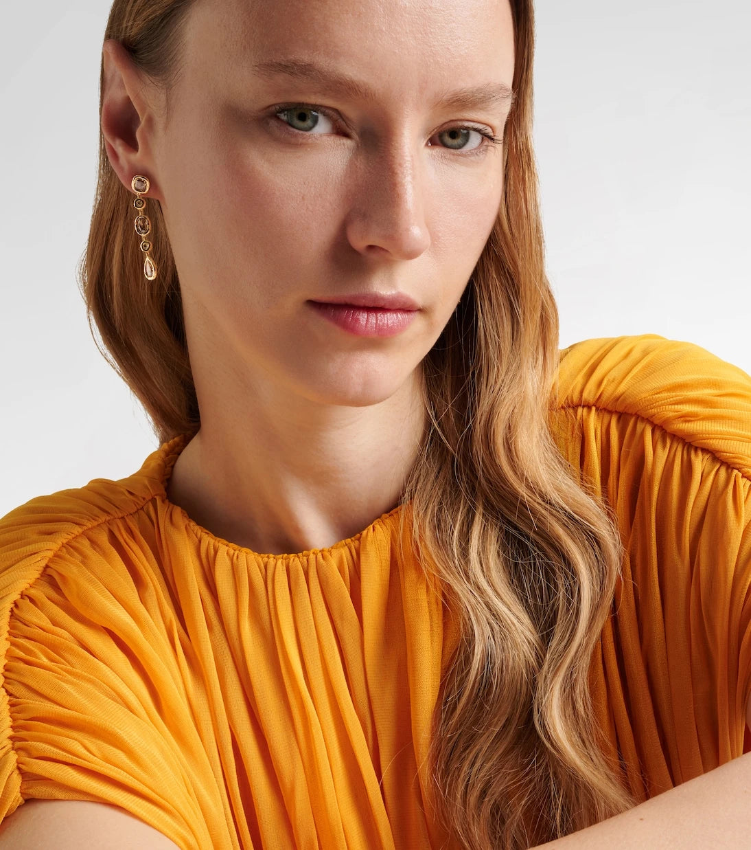 Octavia Elizabeth - Nesting Gem 18kt gold drop earrings with diamonds