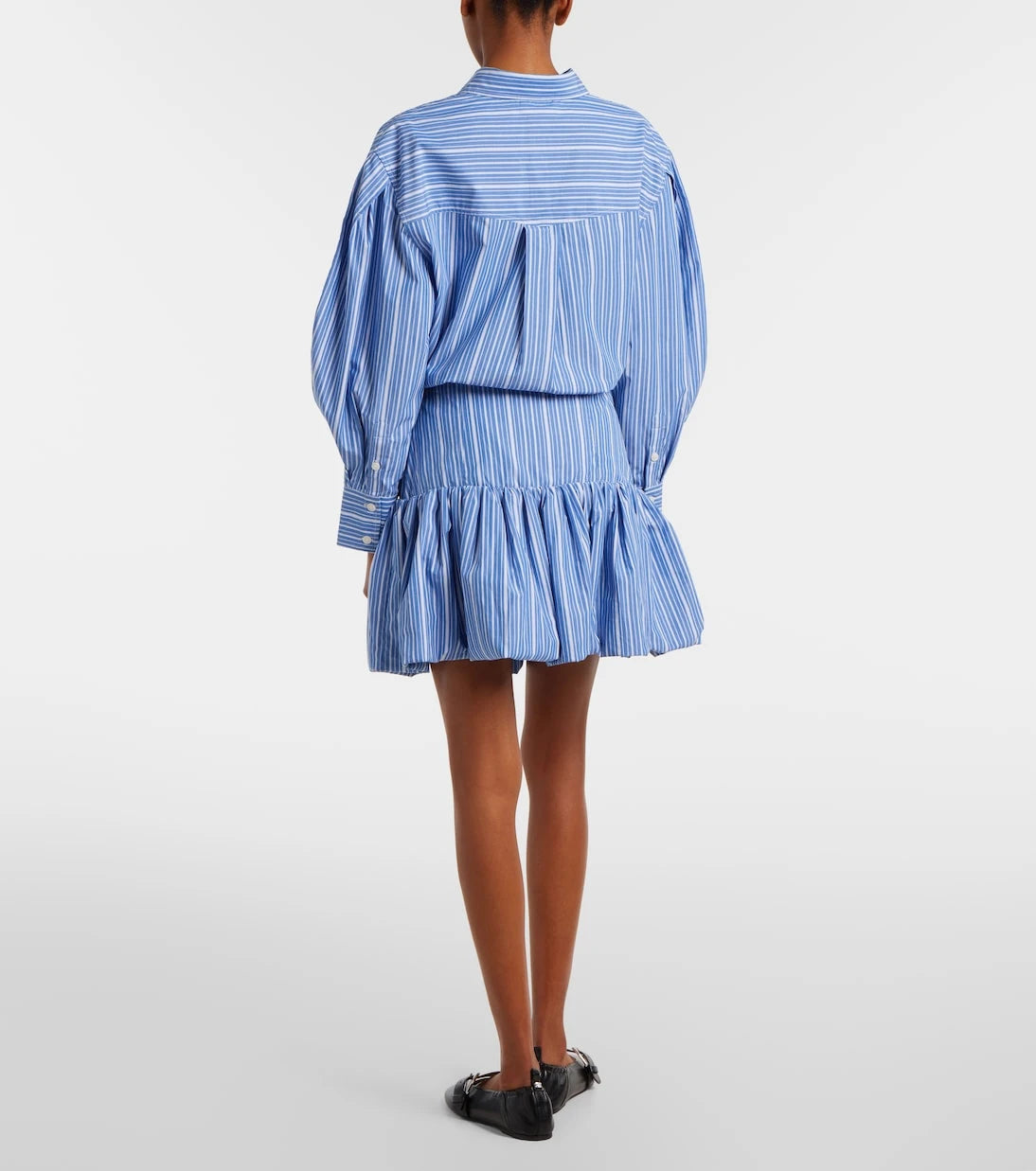 Ganni - Striped cotton poplin miniskirt