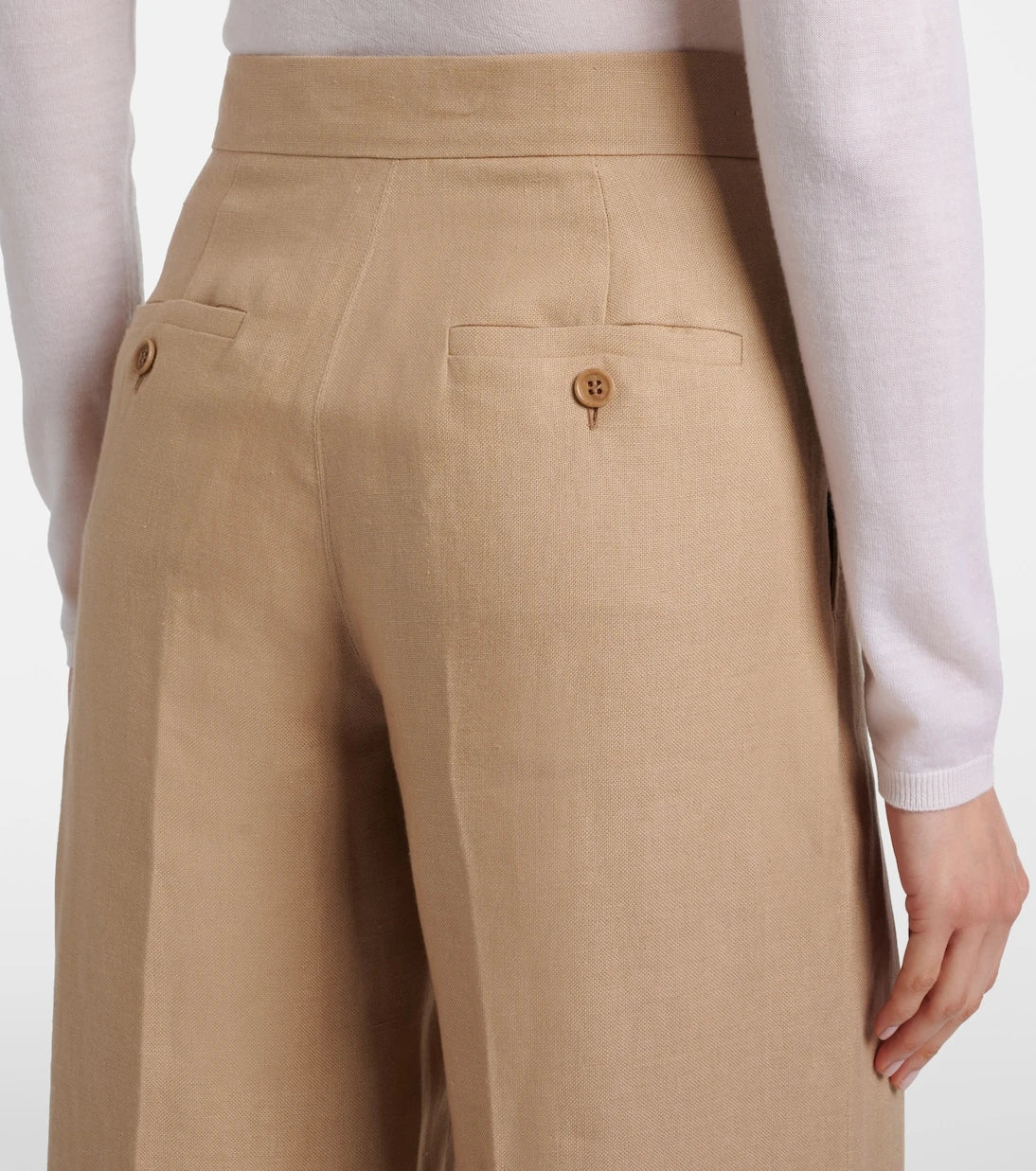 Max Mara - Big pleated linen wide-leg pants
