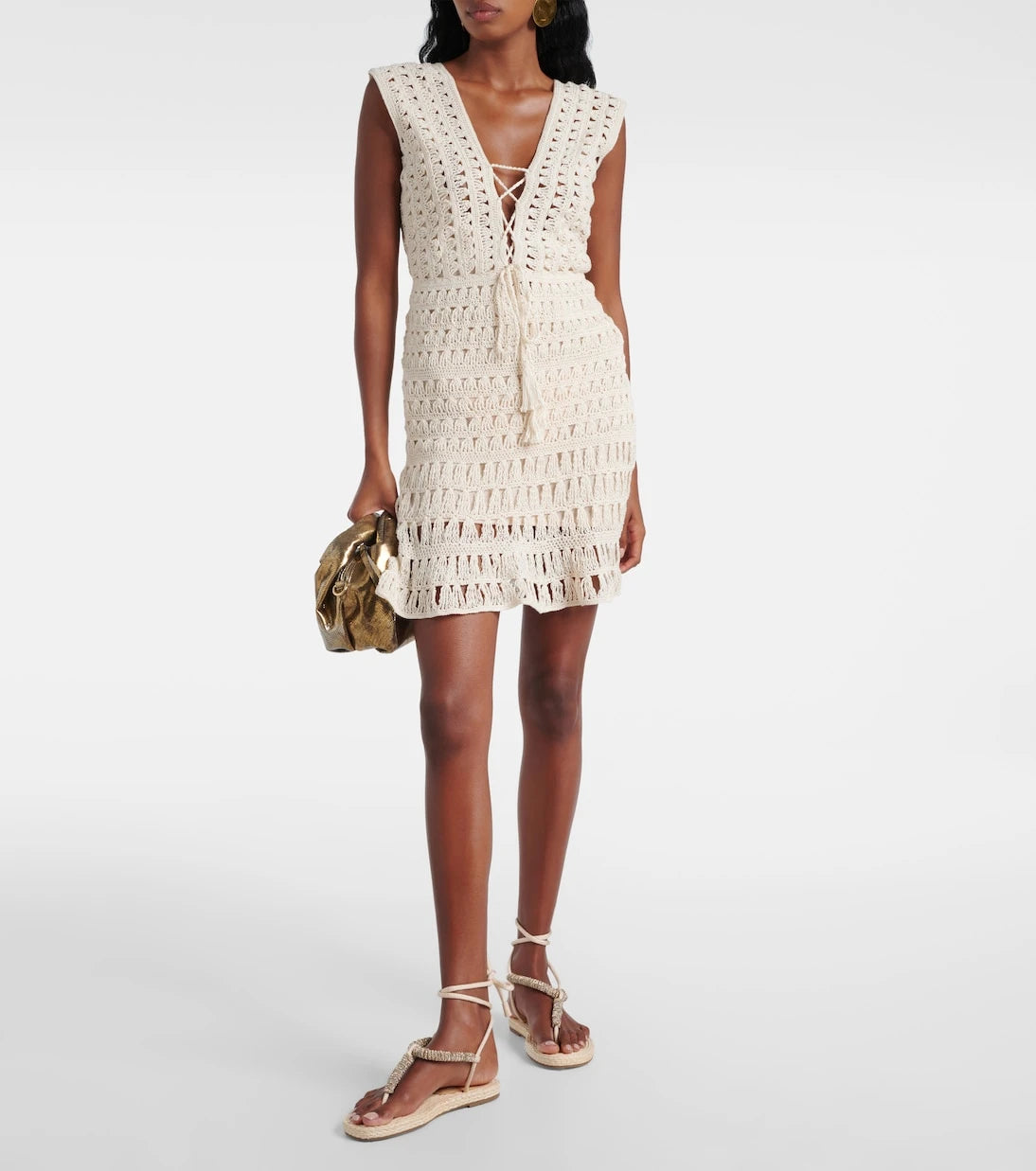 Anna Kosturova - Jennifer crochet cotton minidress