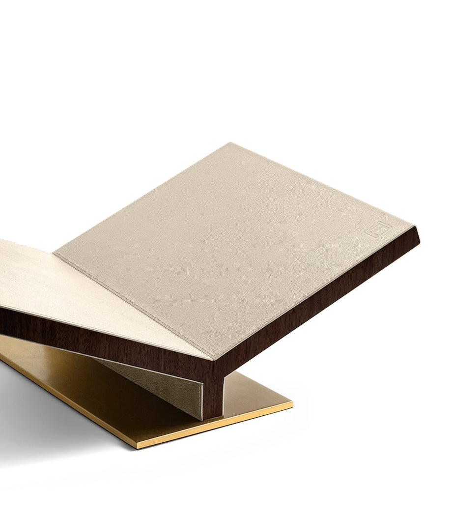 Walnut-Leather Classic Collector Bookstand