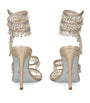 René Caovilla Beige Embellished Chandelier Sandals 105