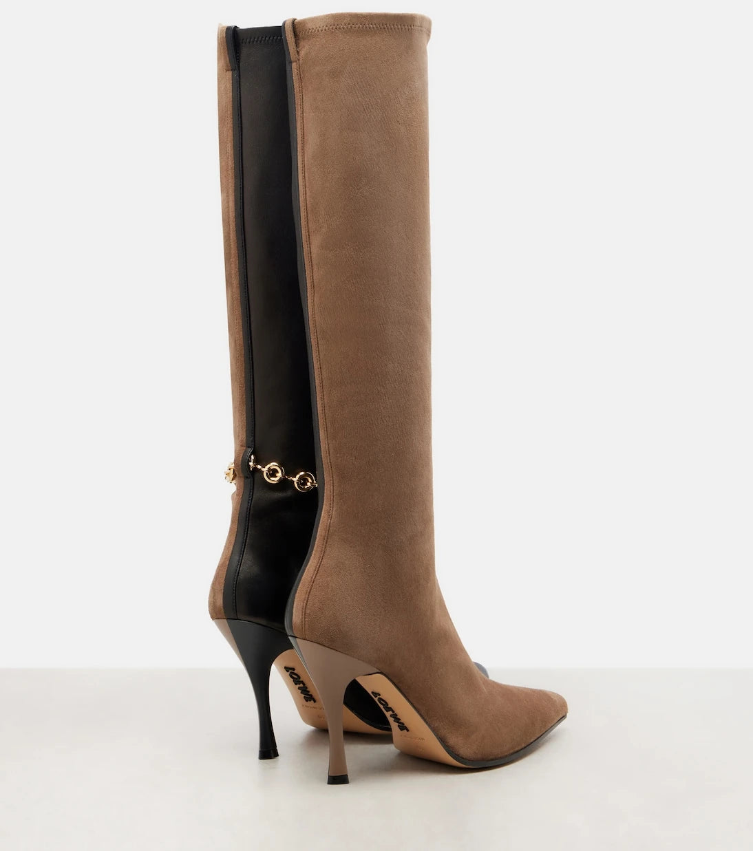 Loewe - New Comic leather and suede knee-high boots